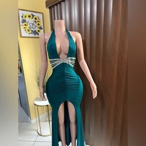 Elegant Teal Evening Gown